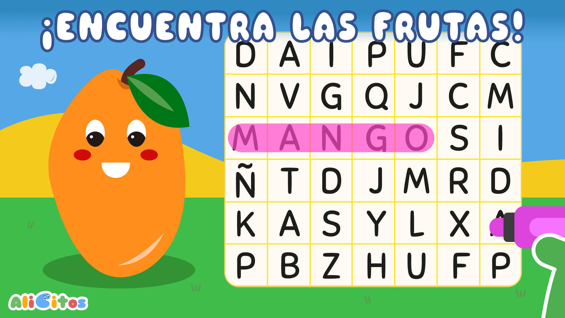 Encuentra todas las frutas
